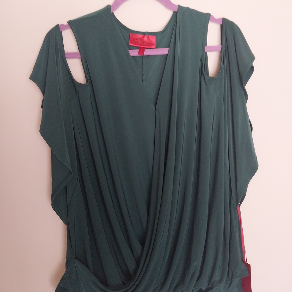 Jennifer Lopez Forest Green Top